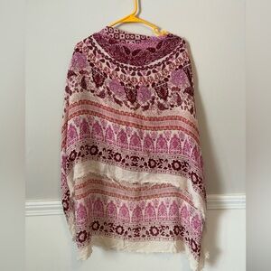 Magenta and Red Paisley Shawl